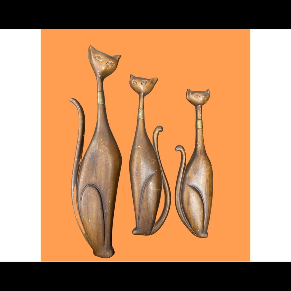 Vintage MCM 1960s Sexton Cat Wall Hangings